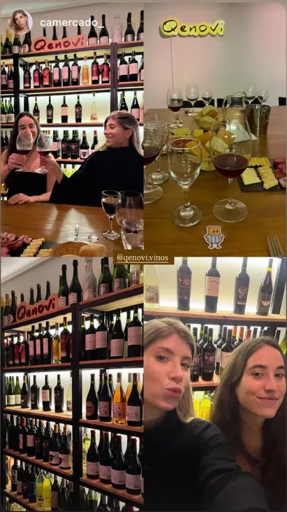 Grupo brindando y sacándose fotos en una cata Qenovi